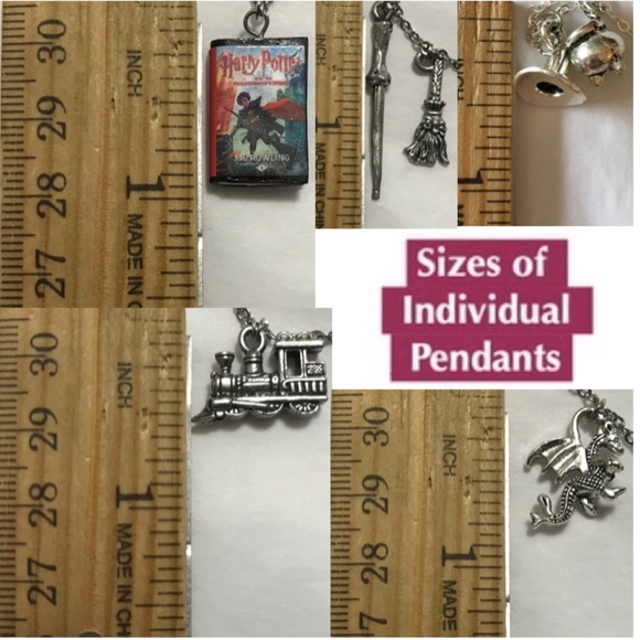 Harry Potter Series J. K. Rowling Handmade Literature Necklace, Book Cover, Wand - Picture 14 of 16